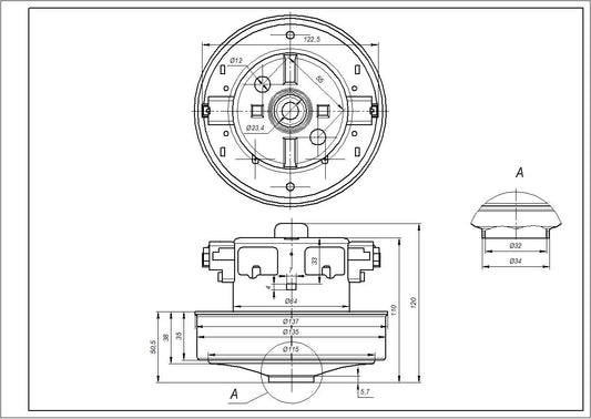 Samsung Vacuum Cleaner Motor DJ31-00067P 1800W D=135/84mm H=35/111mm