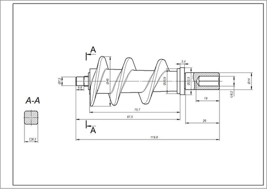 Meat Grinder Auger OR-MG02-27 With Sealing