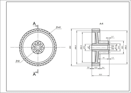 Zelmer \ Bosch Meat Grinder Middle Gear 187.0004 00793636
