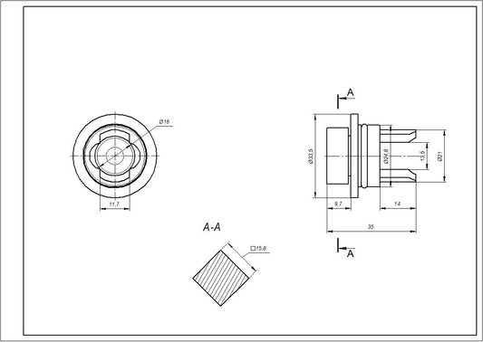 Meat Grinder Drive Coupling Compatible with Bosch 00418076 (Without Hole)
