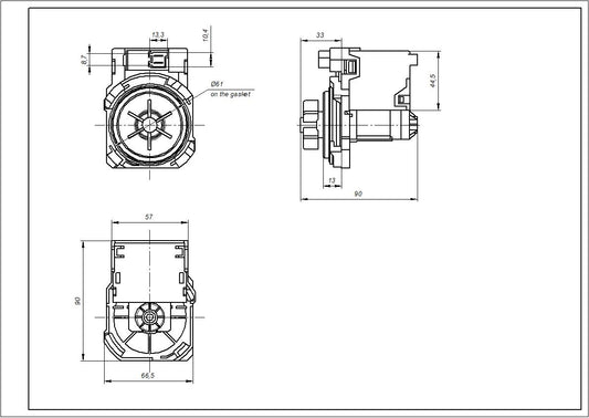 Pump (Drain Pump) for Washing Machine Compatible with Bosch 00142370 EBS007/0090 30 W 0.2A Copreci (front paired contacts)