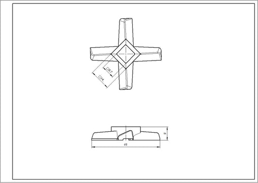 Meat Grinder Cross Knife Compatible with Bosch 00620949 D=45mm s=9.5mm Hole=9x9mm