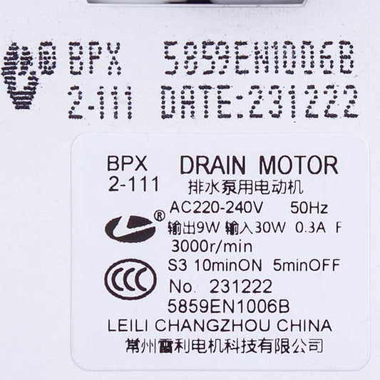 LG 5859EN1006B Washing Machine Drain Pump LEILI 30W BPX2-111