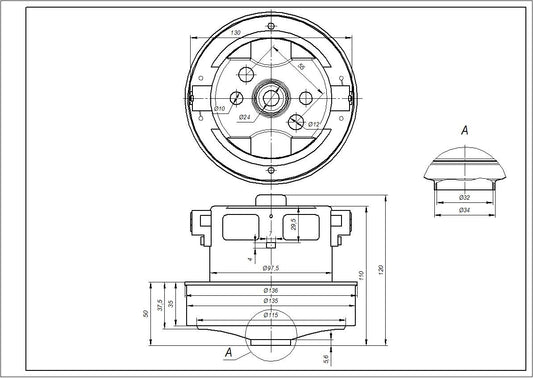 Samsung Vacuum Cleaner Motor VCM-M30AUAA DJ31-00125C 2400W