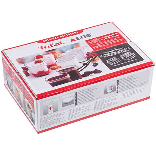 Tefal Yogurt Maker Pot Set XF1001E1 (6pcs) B=74mm H=74mm (red lid)