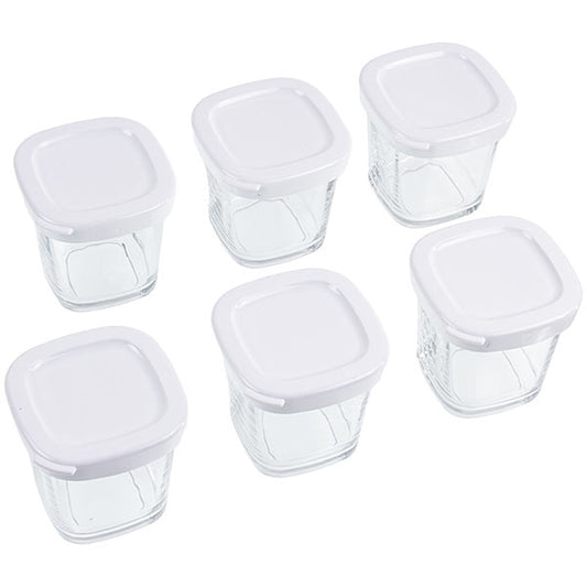 Tefal Yogurt Maker Pot Set XF1001E1 (6pcs) B=74mm H=74mm (red lid)