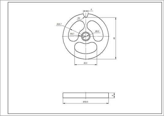 Meat Grinder Perforated Disc For Sausage NR5 Compatible with Zelmer \ Bosch