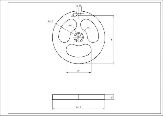 Meat Grinder Sausage Maker Perforated Disc NR8 D=62mm Compatible with Zelmer \ Bosch