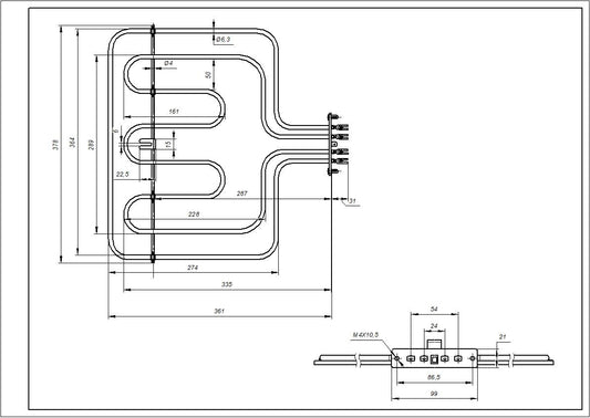 Ardo Oven Element 524013300 2500W (700+1800W)