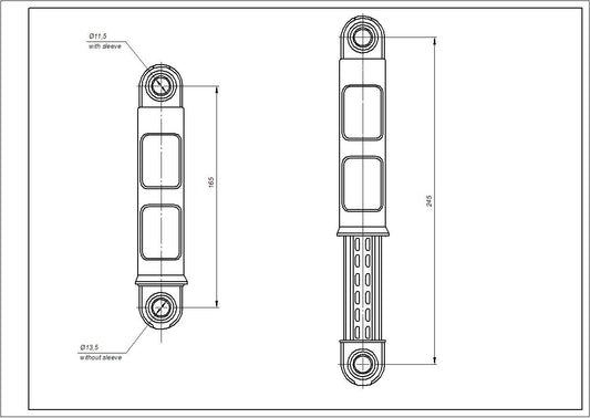 Drum Shock Absorbers for Washing Machine Compatible with Electrolux 3794303010 80N L=165-245mm D hole=11mm