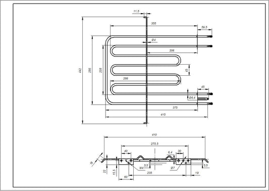 Indesit Oven Element C00081591 2800W (556+2250W)