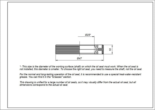 Washing Machine Oil Seal 25*47*10 Compatible with Ariston C00002592