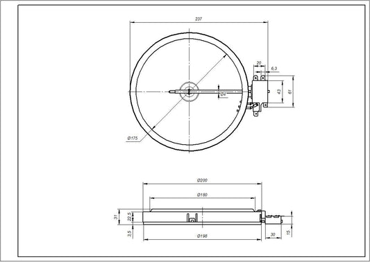 Electrolux Hotplate Element D=180mm 1800W 3740636216