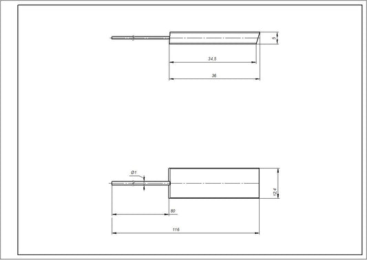 Motor Brushes for Washing Machine Compatible with Bosch (2 pcs.) rod (without housing) 12.5x5x36