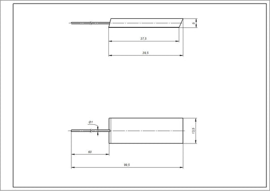 Motor Brushes for Washing Machine uni155-540 (2 pcs.) rod (without housing, glued) 13.5x5x40
