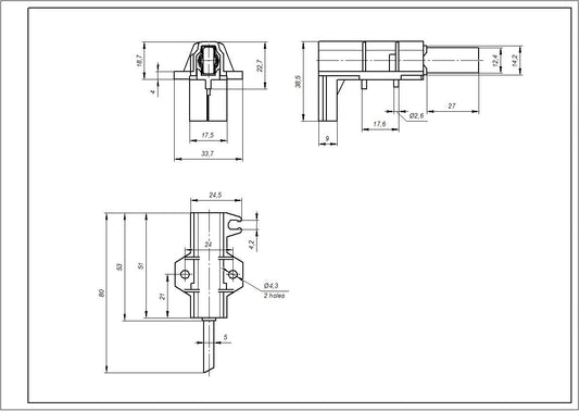 Motor Brushes for Washing Machine Compatible with Ariston C00196539 (2 шт.) стрижень 12.5x5x32 Type L
