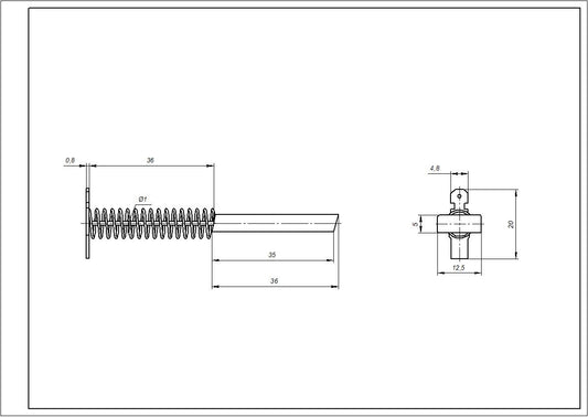 Motor Brushes for Washing Machine Bosch 00154740 (2 pcs.) rod (without housing, glued) 12.5x5x36