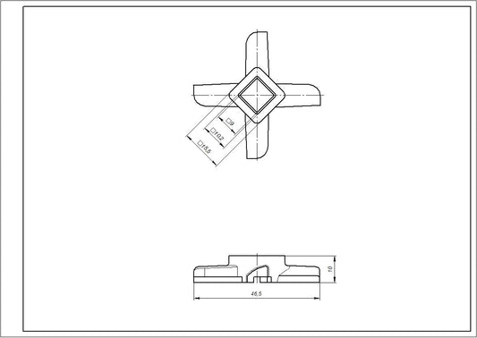 Meat Grinder Cross Knife Kenwood KW715551 D=46mm s=10mm Hole=9x9mm
