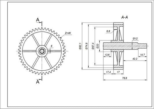 Meat Grinder Gear With Rod