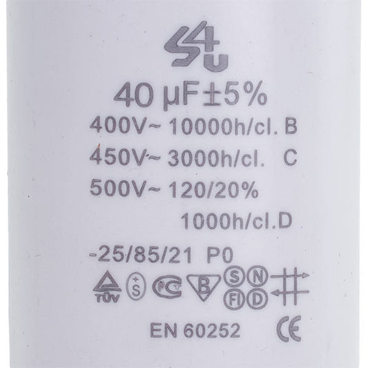 Washing Machine Capacitor CBB60 40uF 450V
