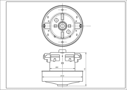 Electrolux 2194502015 Vacuum Cleaner Motor 1600W D=130/83mm H=37/113mm