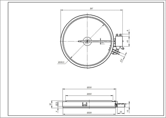 Electrolux Hotplate Element 2200/750W 140057321014