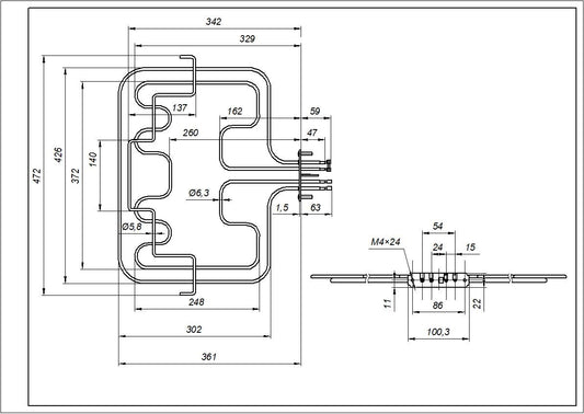 Electrolux Oven Heating Element 3878253511 3100W