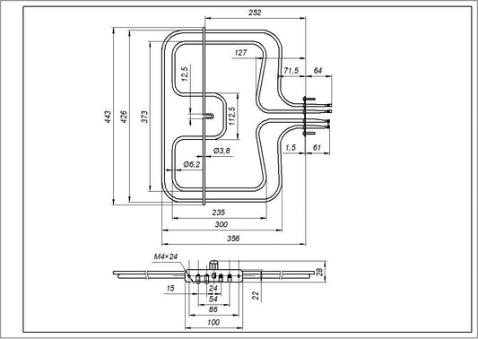 Electrolux Oven Heating Element 3570797047 2700W 240V