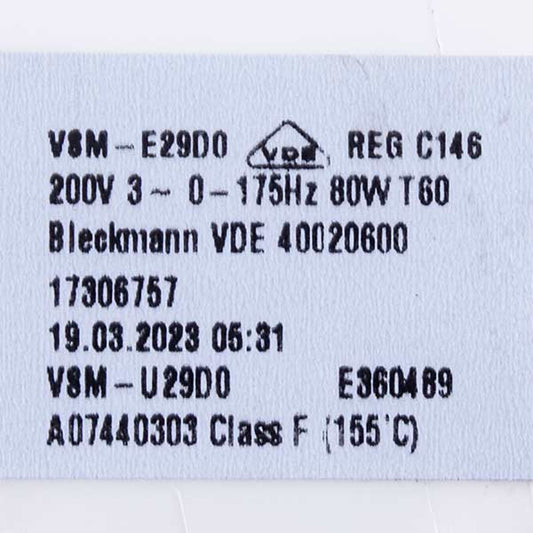 Electrolux Dishwasher Circulation Pump Motor VSM-E2900 80W 140074403035