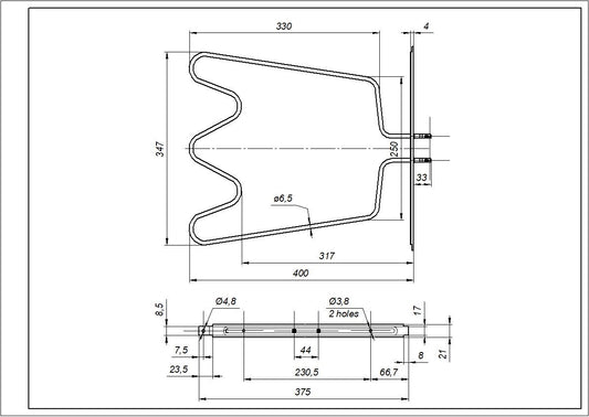 Oven Heating Element 1150W Compatible with Whirlpool 481925928948