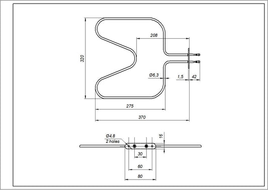 Zanussi Lower Oven Element 3570635015 1000W