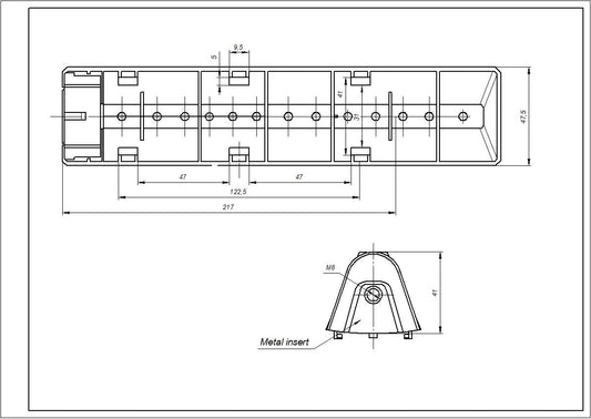 Washing Machine Drum Paddle Compatible with Samsung DC97-02051E L=218mm