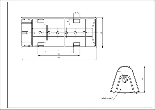 Washing Machine Drum Paddle Compatible with Samsung DC97-02051D L=120mm