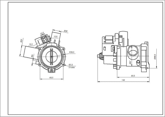 Pump (Drain Pump) for Washing Machine Compatible with Bosch 00141896 Hanyu (assembled) 30 W B20-6AZC (paired front contacts)