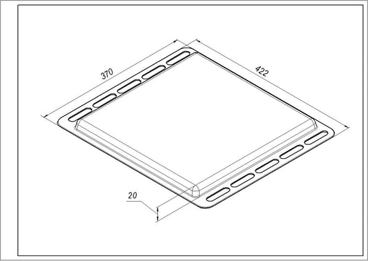 Zanussi Oven Aluminium Backing Tray 140128879065 422x370x20mm