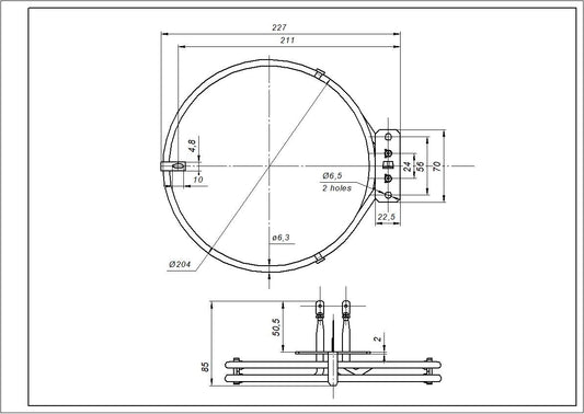 Fan Oven Heating Element 2450W 220V D=200mm Compatible with Electrolux 3871425108