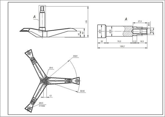 Drum Spider (Flange Shaft) COD.734 EBI For Washing Machine Compatible with Samsung