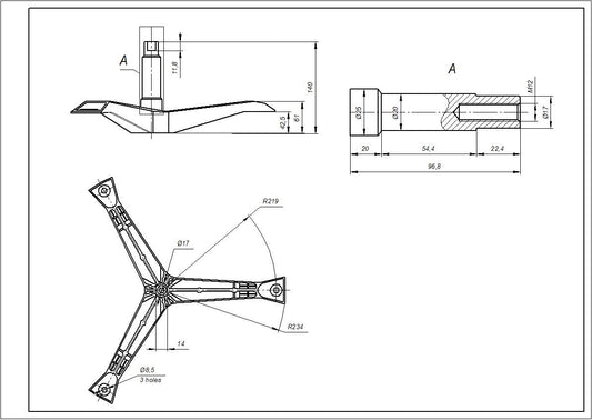 Drum Spider (Flange Shaft) COD.729 EBI For Washing Machine Compatible with Samsung