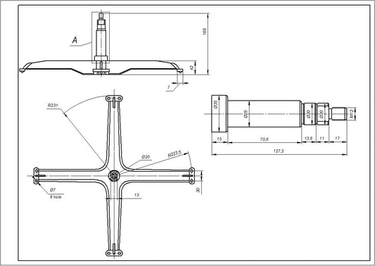 Drum Spider (Flange Shaft) COD.024 EBI For Washing Machine Compatible with Ardo