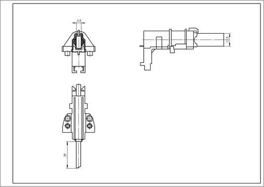 Motor Brushes for Washing Machine Compatible with Whirlpool 481236248004 CESET (2 pcs.) rod 13.5x5x40