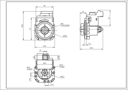 Washing Machine 30W B20-6AZ Hanyu Pump Compatible with Indesit C00285437