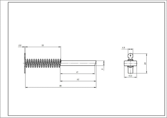 Motor Brushes for Washing Machine Compatible with Bosch 00616505 (2 pcs.) rod (without housing) 13.6x5x43.3 (extended)