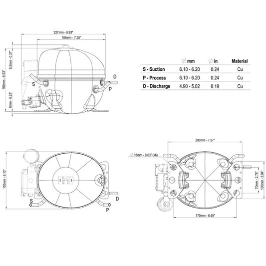 Embraco Aspera Hermetic Compressor EMC46CLT R600 131W
