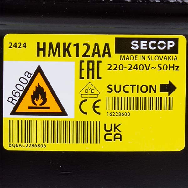 Hermetic Compressor SECOP (DANFOSS) HMK12AA R600a 198W