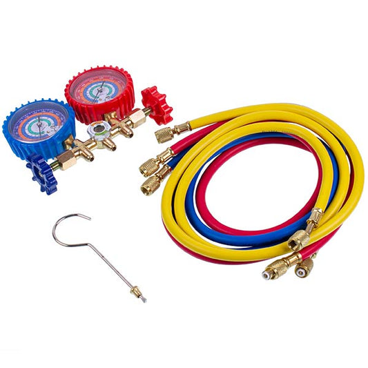 Manometric manifold 2-valves XM-R560G R-22 (R-12 R-502) + hoses 3pcs