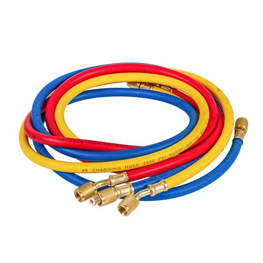 Set of filling hoses A360 (3 pcs 1500mm 1/4''-1/4'' SAE) for freon R-12 R-22 R-502