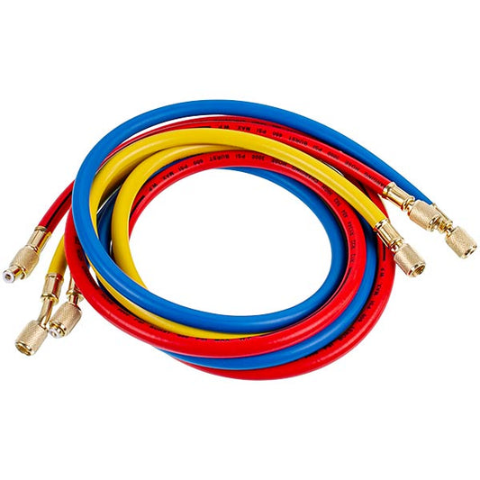 Set of filling hoses B360-S (3 pcs, 1500mm 1/4''-1/4'' SAE) for freon R-22 R-134 R-502