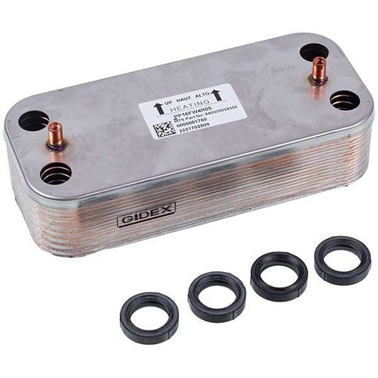 DHW Plate Heat Exchanger (16 plates) for Gas Boiler Ariston Cenus One, Alteas One, Clas 65116537