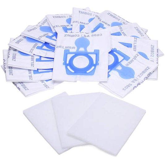 WORWO Vacuum Cleaner Microfiber dust bag set Compatible with Zelmer ZMB02X12K