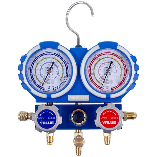 Manometric manifold 2-valves VALUE VMG -2 R410A + hoses (3pcs) (R410 R407 R22 R1